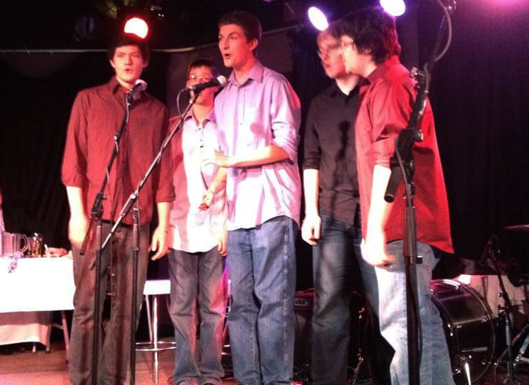 This is where the battery in our camera died and we had to resort to our trusty iPhones. Luckyily, the Toontown Ringers, one of Saskatoon's finest five-man barbershop quartets, carried on unphased.